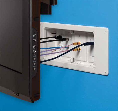 electrical box for tv wall mount|wall mount tv recessed box.